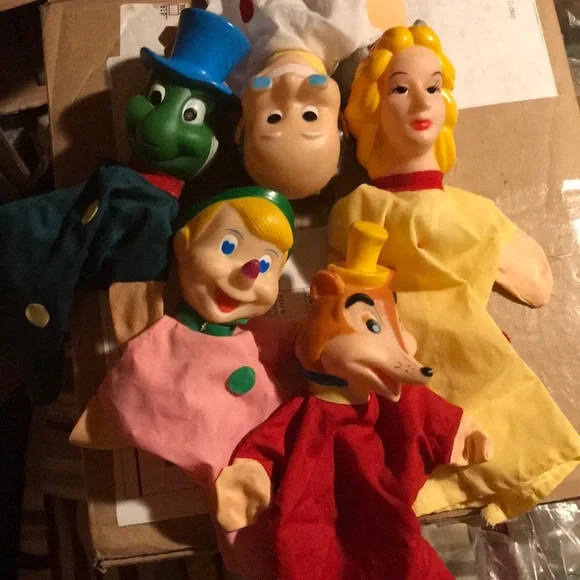 Vintage I Burattini Pinocchio hand puppet theatre RARE complete original package